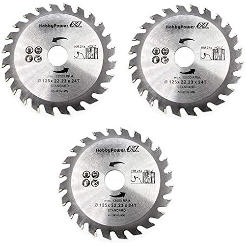 HM Saw Blades for Angle Grinder Flex Diameter 125 mm x 22.23 mm 24T Teeth for Wood Plastic Cutting Disc Saw Blade Cover