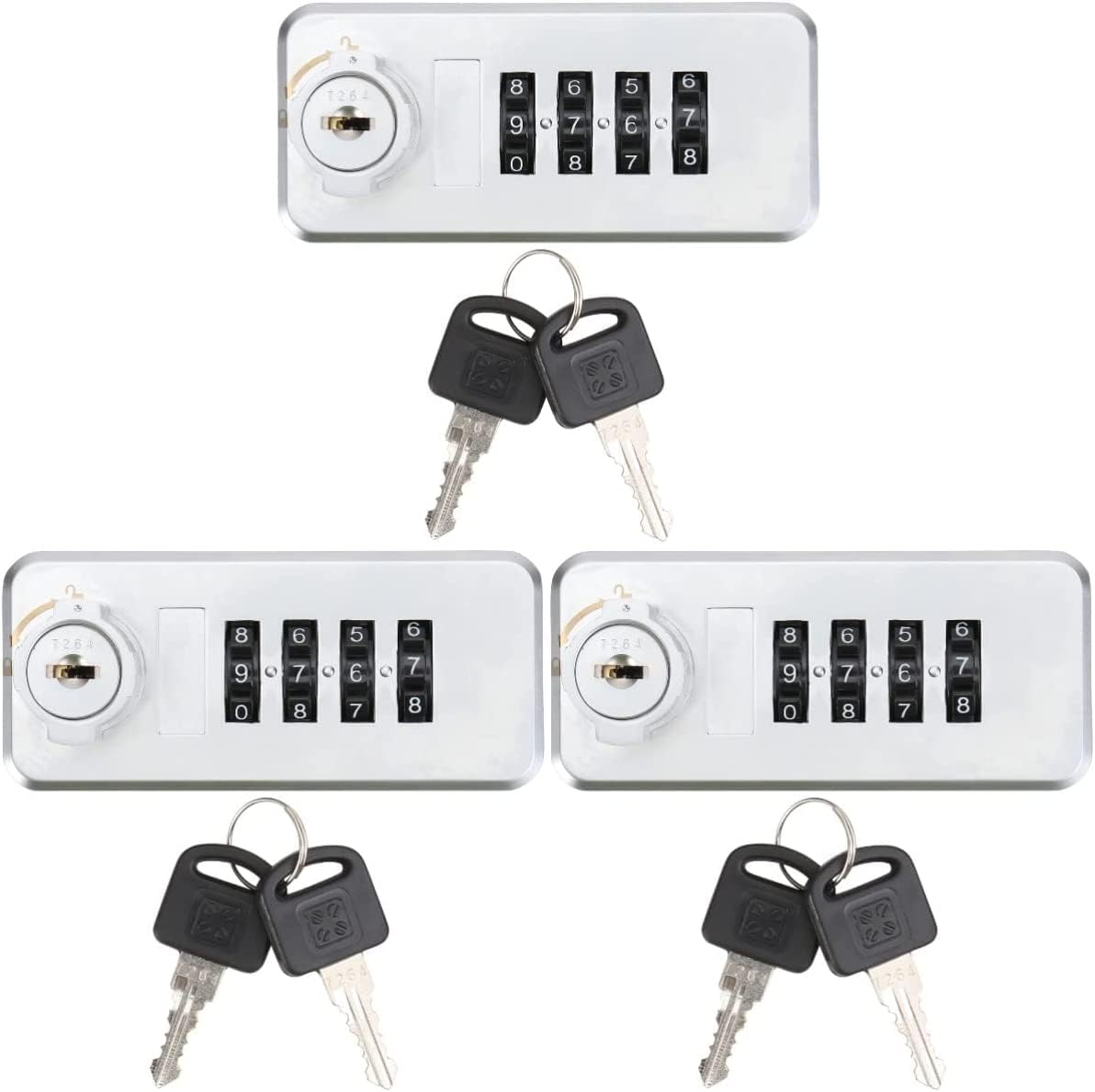Puroma – Lot de 4 cadenas à combinaison 4 chiffres, cadenas
