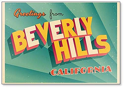 Vintage Touristic Illustration From Beverly Hills, California Fridge Magnet