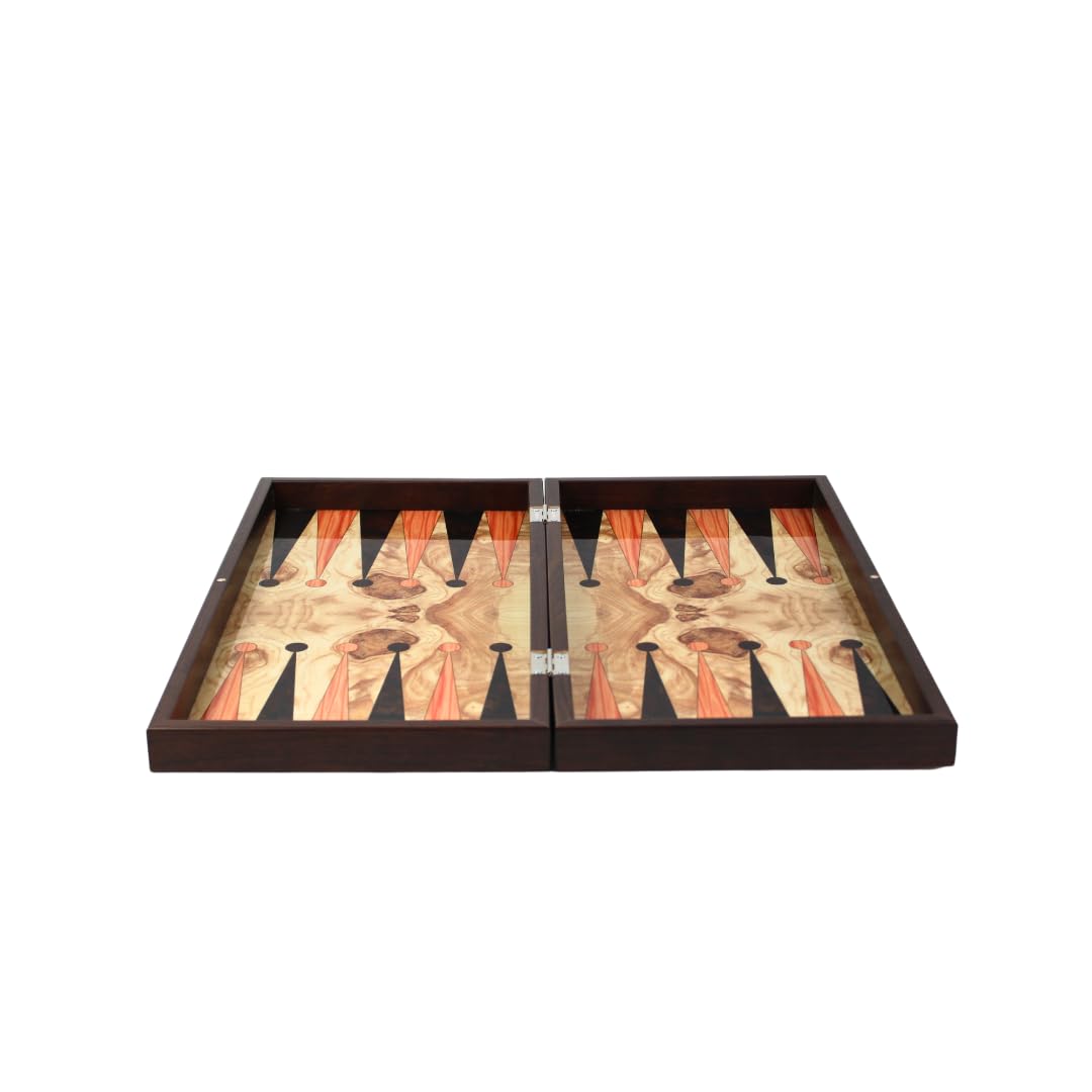 Set da backgammon Manopoulos in rovere rosso da 48 cm