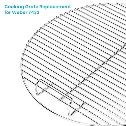 GRISUN Grillrost Rund 45 cm, Ersatz für Weber 47 cm Kugelgrill, One-Touch, Bar-B-Kettle, Smokey Mountain, Jumbo Joe, Kettle, kompatibel mit Weber 7432 Holzkohlegrill