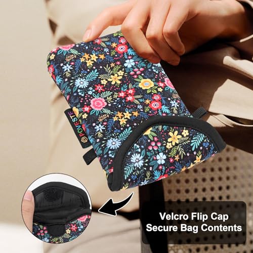 Image of POVESTE Neoprene Cell Phone Sleeve Pouch Case Bag with Crossbody Strap Lanyard for Women, Flap Closure Secure Cell Phone Bag with Pocket for Cards, Cash. (Garden Alike)