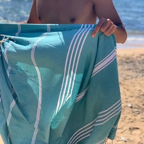 SOLTAKO Premium Hamamtuch Bali Fouta 100x200 cm Strandtuch Sauna – Ansicht 7