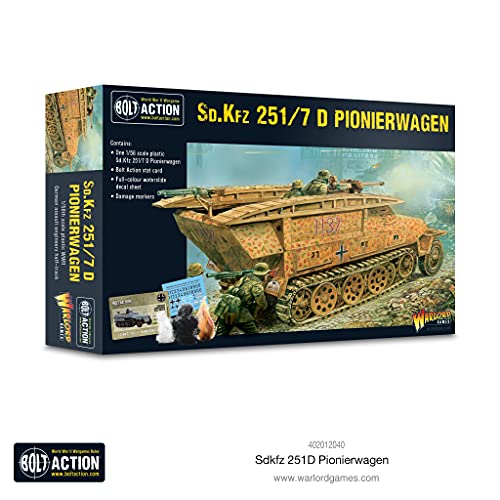 Bolt Action Sd.Kfz 251/7 Ausf D Half-Track Pionierwagen 1:56 WWII Military Wargaming Plastic Model...