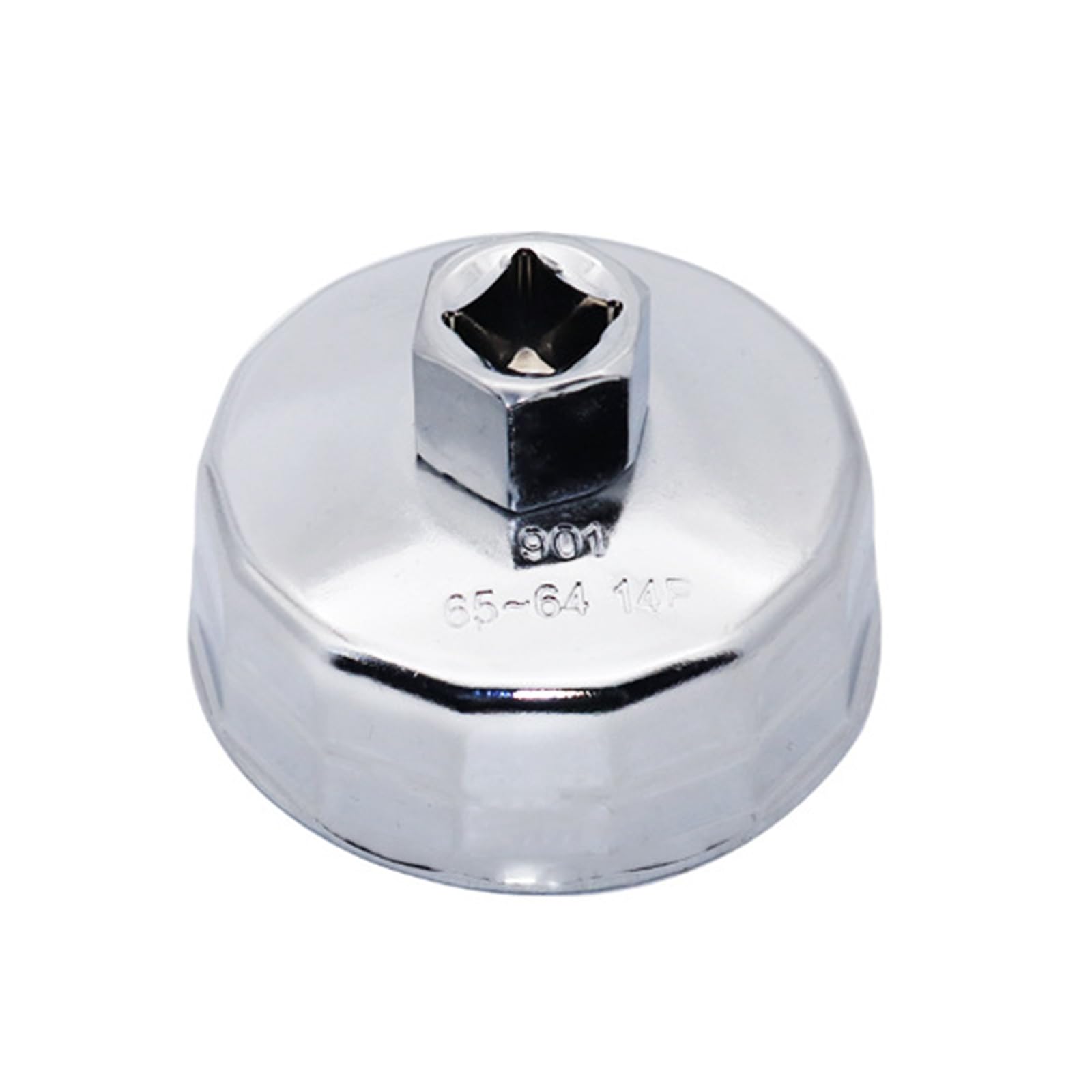 Nucelit Silver Drive Oil Change Filter Wrench 64-65Mm Cap Tool Suitable For Engine Bay Filter Service Garage Work And Diyer Oil Changes Change Cup Socket Tool