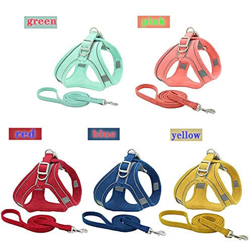 Dog Harness and Leash Set Dog Chest Strap Pet Vest Harness with Handle Adjustable Reflective Dog Harness for Small Dog Medium Dog Cat Yellow L - Image 3