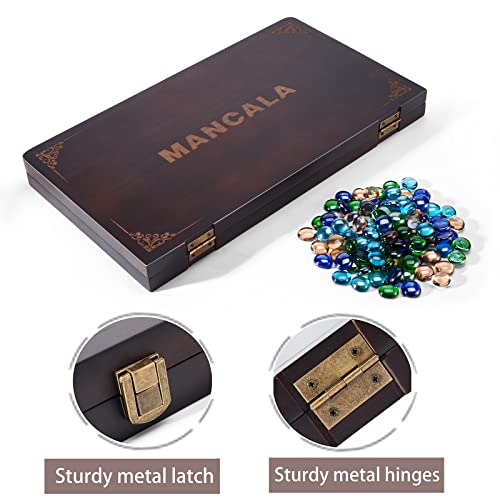 Juego de mesa Mancala para 4 jugadores en madera plegable miniatura 2