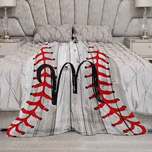 Couverture en flanelle double face haut de gamme avec initiale M