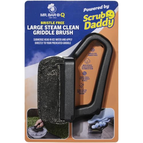 Mr. Bar-B-Q Bristle Free Large Steam Clean Griddle/Grill Brush Powered by Scrub Daddy