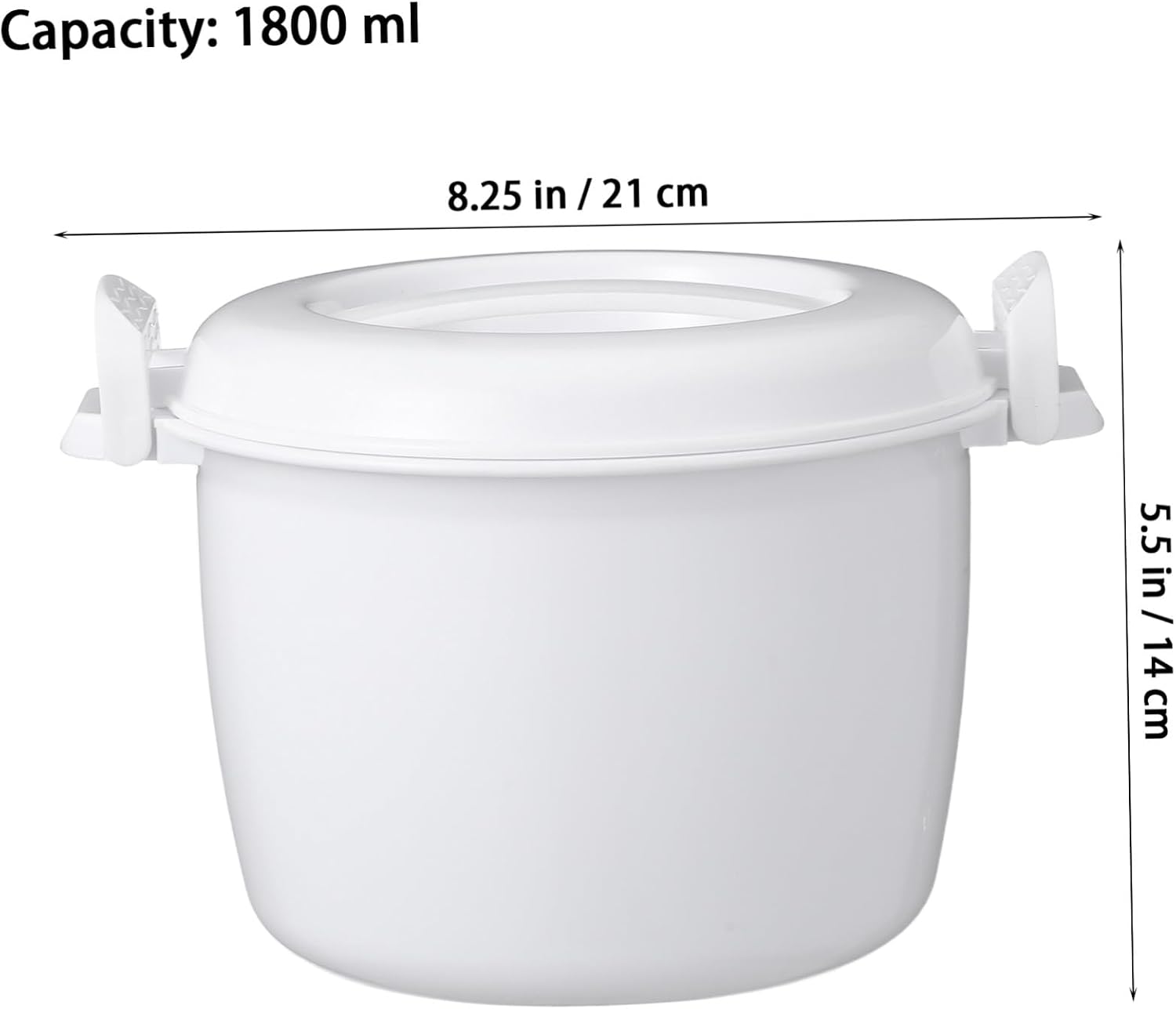 Microwave Rice Cooker Small Portable 8.26 Inch Microwavable Rice Steamer with Lid for Cooking Vegetables Noodles at Home Office Dorm