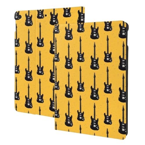 Étui pour iPad 10.2 chic au fini guitare vintage noir avec clapet magnétique intelligent