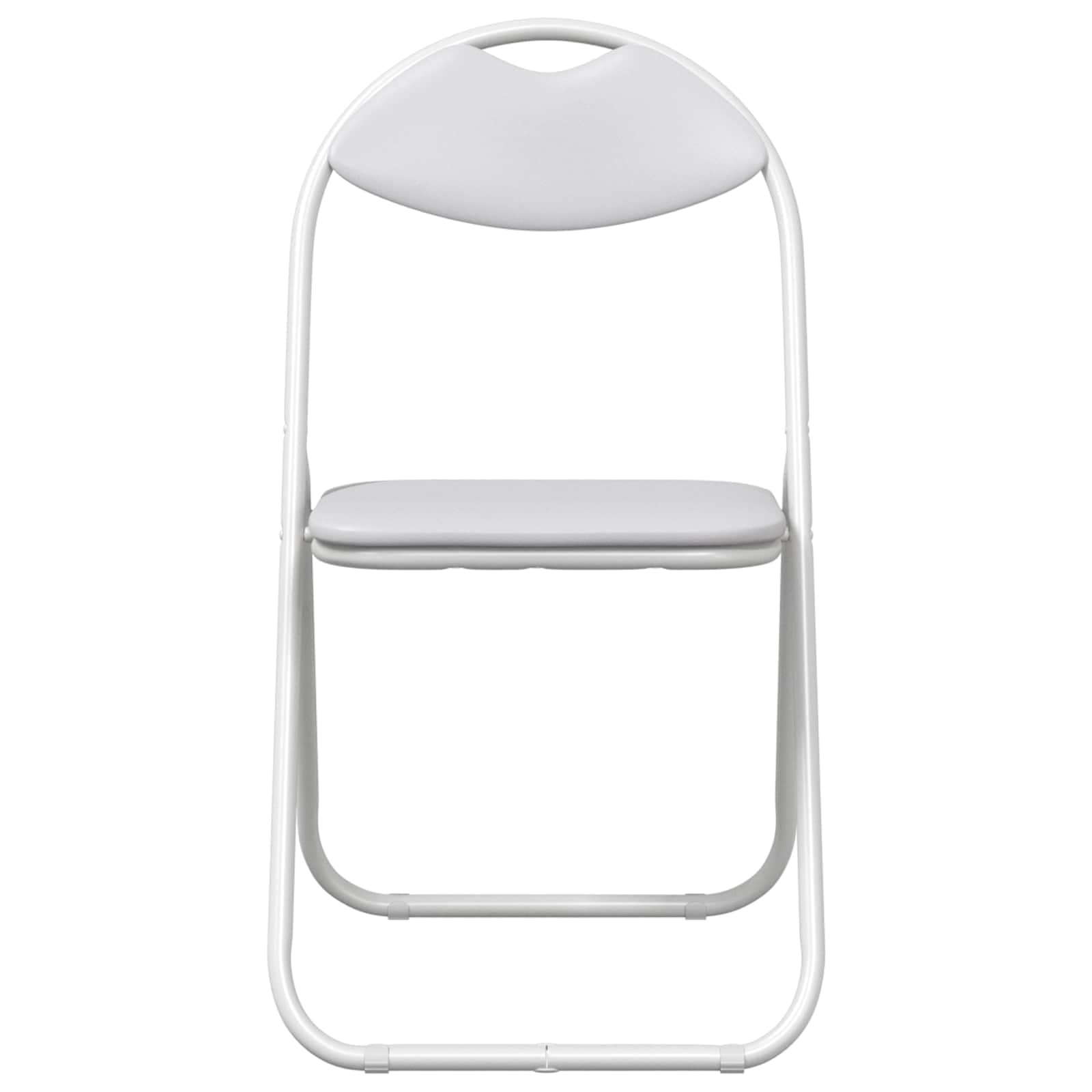 Lot de 2 chaises pliantes en cuir synthétique blanc 48 x 43,5 x 81 cm