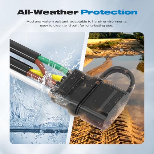 Image of 4 Pin 5 Wire Trailer Wiring Harness Kit, Malictele 22FT 16AWG Core with Jacketed Cable Trailer Light Kit 4 Way Flat 5 Wire Trailer Plug for Rewiring Both-Side Taillights on Trailers RVs and Boats