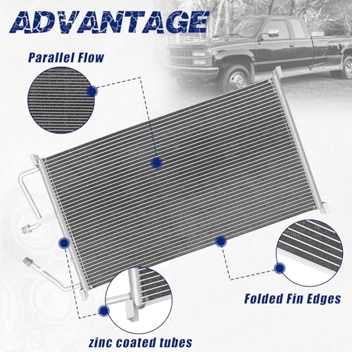 Image of Air Conditioning A /C Condenser Compatible with Chevrolet Blazer C1500 C2500 C3500 K1500 K2500 K3500 Suburban Pickup GMC Models # 4295, 52455842, 52486531, 52411109