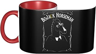 NUTRIMASK Bojack Sitcom Horseman Animated Ceramic Coffee Mugs For Women Men Birthday Christmas Gift For Mom Dad Grandparents Friend Bestie Sister Red