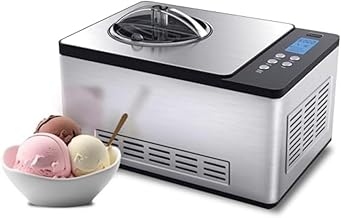 Whynter Máquina Heladera Automática para Helado 2.1 Qt. con Compresor Integrado, Pantalla LCD Digital y Temporizador, Sin Pre-Congelación, ICM-200LS, Acero Inoxidable