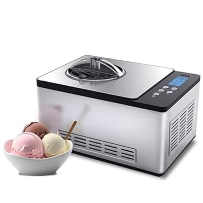 Whynter Ice Cream Maker Machine Automatic 2.1 Qt. Upright with Built-In Compressor, LCD Digital Display & Timer, No Pre-Freezing, ICM-201SB, Stainless Steel