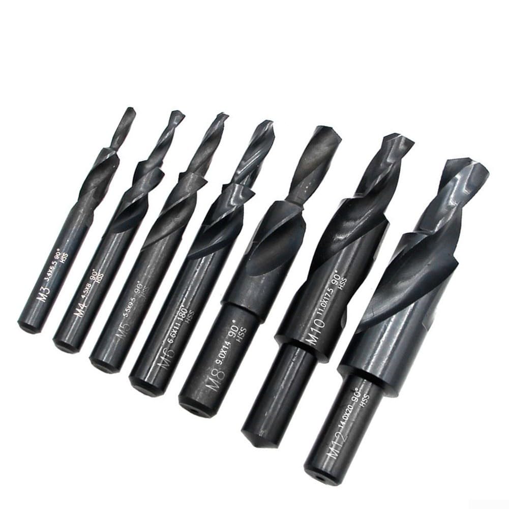 Reliable HSS Counterbore Spiral Step Drill Bit For Metal Drilling, 90/180 Degree, 1 Pcs Drill Bit Sets(M6*180 Degree)