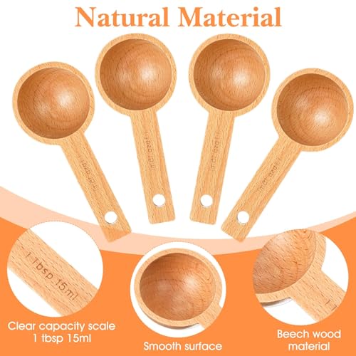 Image of 2Pcs Stainless Steel Measuring Spoons, Long Handle Scoop Spoon Set for Coffee Protein Powder Baking, 15ml Tablespoon Kitchen Utensils Dishwasher Safe