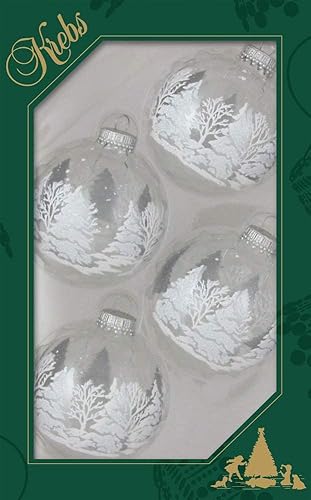 Krebs - Adornos para árbol de Navidad, adornos de cristal decorados de 2.625 pulgadas de Navidad, hechos a mano, sin costuras, para colgar,