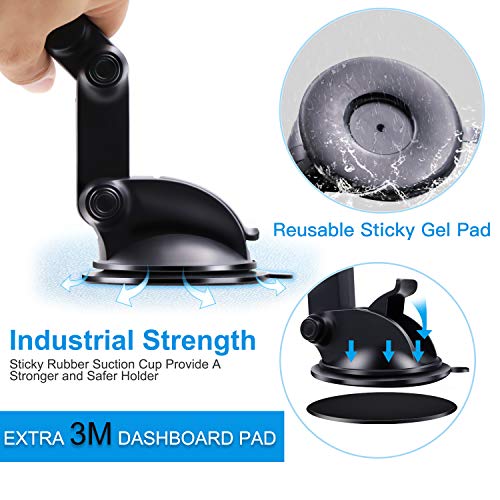 Panvox Magnetic Phone Car Mount, Universal Dashboard Windshield Car Phone Mount Holder With Upgraded 3.2" Suction Cup,8 Strong Magnets Compatible With Iphone 11 Pro X Xs Max Xr Galaxy Note10 S10 #TOP2