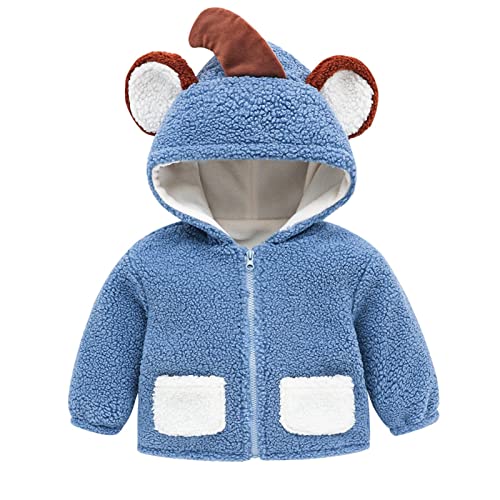 Cute Hoodie for Toddler Boys Girls Winter Windproof Cartoon Hooded Coat Jacket Kids Warm Fleece Outerwear