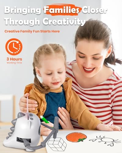 Drawing Robot with 200 Upgraded Drawing Cards for Kids 3 4 5 6 7 8 Year Old, Voice Interactive Educational Drawing Machine, Montessori Learning & Painting Toy, Rechargeable 4-in-1 Robot for Boys Girls — view 6