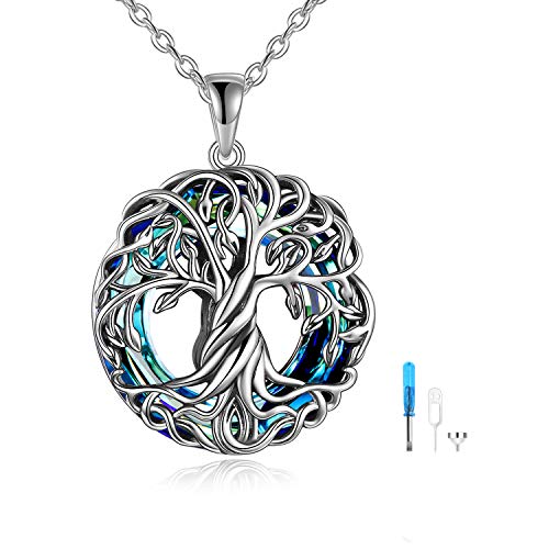 Sterlingsilber Baum des Lebens Urnen-Halskette für Asche, Asche...
