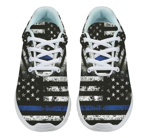 American Police Flag Shoes for Women Men Trail Running Casual Fashion Sneakers Slip-on Tennis Shoes2