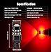 BRISHINE 4-Pack Super Bright 7443 7440 7444 992 T20 LED Bulbs Brilliant Red 9-30V Non-Polarity 24-SMD LED Chipsets with Projector for Brake Tail Lights, Turn Signal Lights