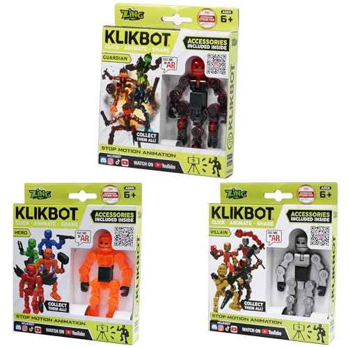 Zing KLIKBOT Lot de 3 héros, méchants et Gardiens