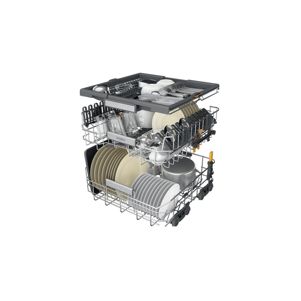 Whirlpool W7I HF60 TU - Lavastoviglie 60 cm, 15 coperti, scomparsa totale, Classe energetica A, Nero