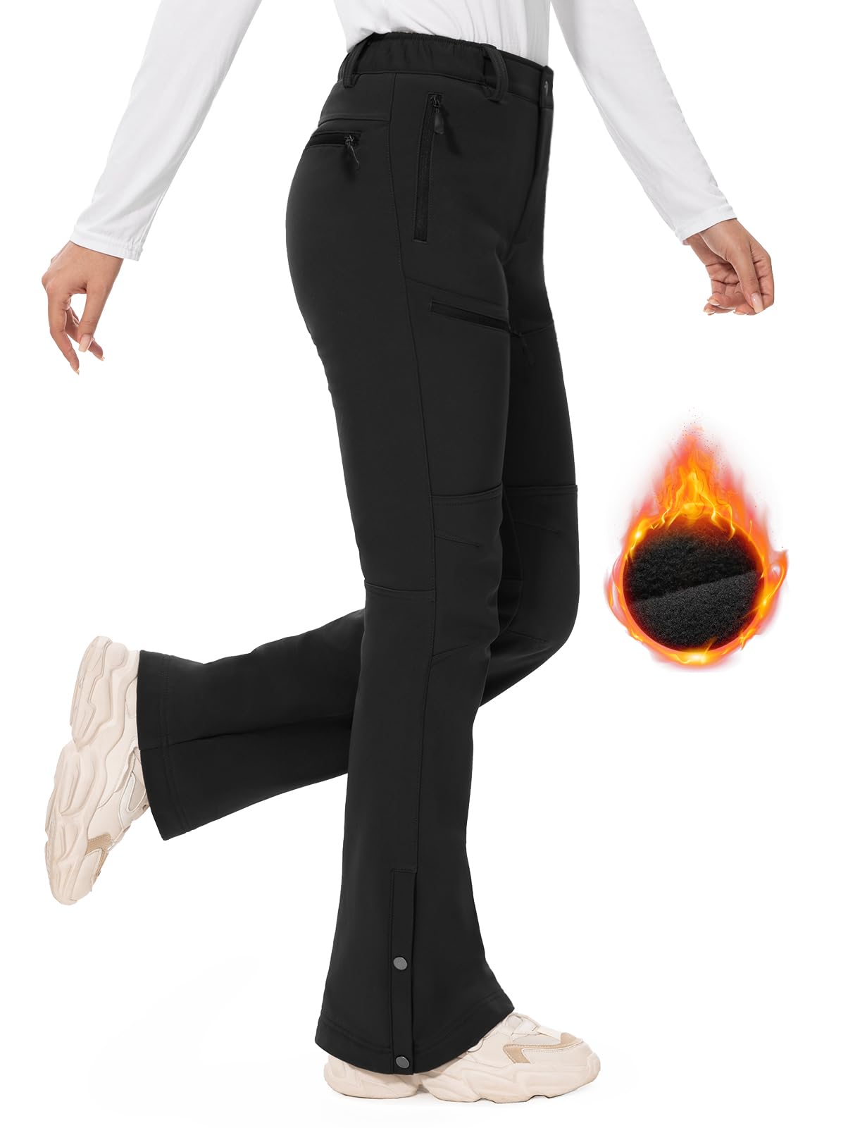 Printed Fleece-Lined Ski Pants