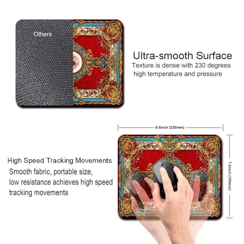 Image of Carpet Pattern Mousepad - Small Non-Slip Rubber Carpet Design Printed Computer Mouse Pad 19x22cm (FMP0226)