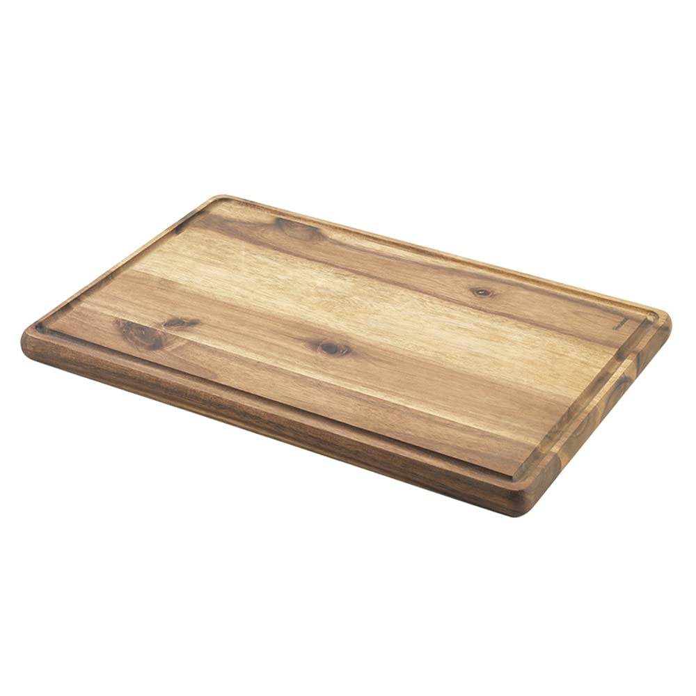 Metaltex Acacia Wood Chopping Board with Juice Groove 39 x 26 x 2 cm