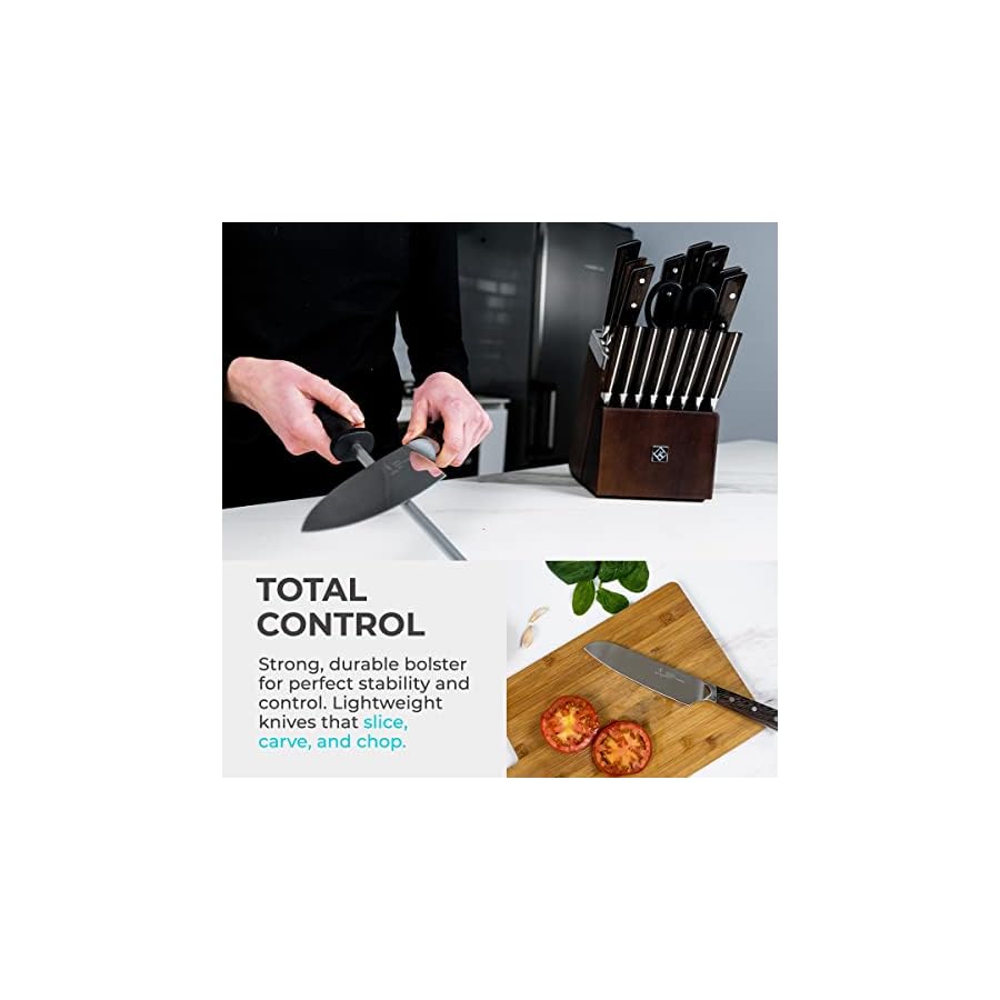 Kunst & Küche Neckar Series 25 PCS Stainless Steel Knife Block Set Kitchen Knives Meat Carving