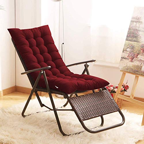 Image of PUM PUM Super Comfy Long Rocking Chair Cushion /Bench Back Seat Pad - Cotton, Handmade Quilts,(18x48 Inch,Maroon)