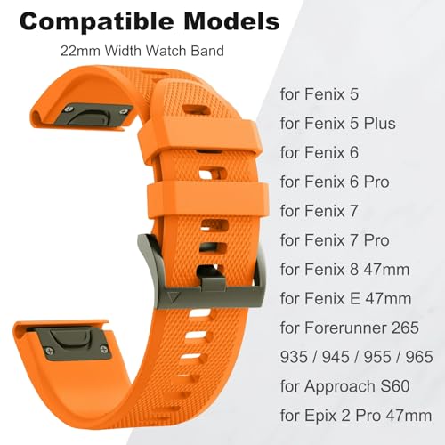 Correa para Garmin Fenix 6, 22mm silicona compatible miniatura 2