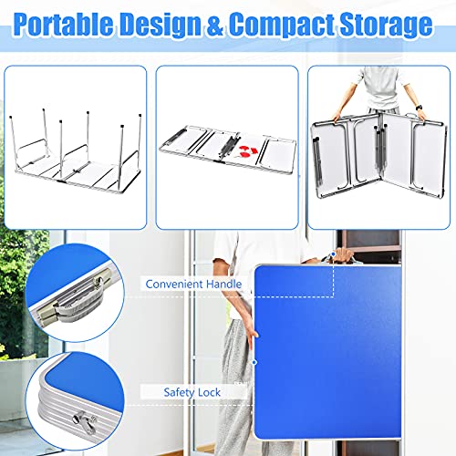 Goplus-Foldable-Ping-Pong-Table-100-Preassembled-Table-Tennis-Table-with-Net-2-Paddles-Ping-Pong-Balls-Portable-Table-Tennis-Game-Set-for-Indoor-Outdoor Goplus Foldable Ping Pong Table 100 Preassembled Table Tennis Table with Net 2 Paddles Ping Pong Balls Portable Table Tennis Game Set for Indoor Outdoor