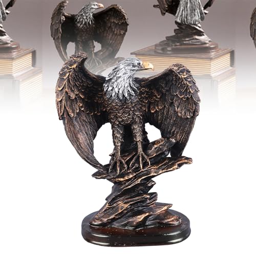 lvifloae Figurine d'aigle Sculpture De Statue d'aigle en Résine, Statue d'aigle Royal, en Résine De Style Rétro pour Pelouse, Cour, Jardin Patio