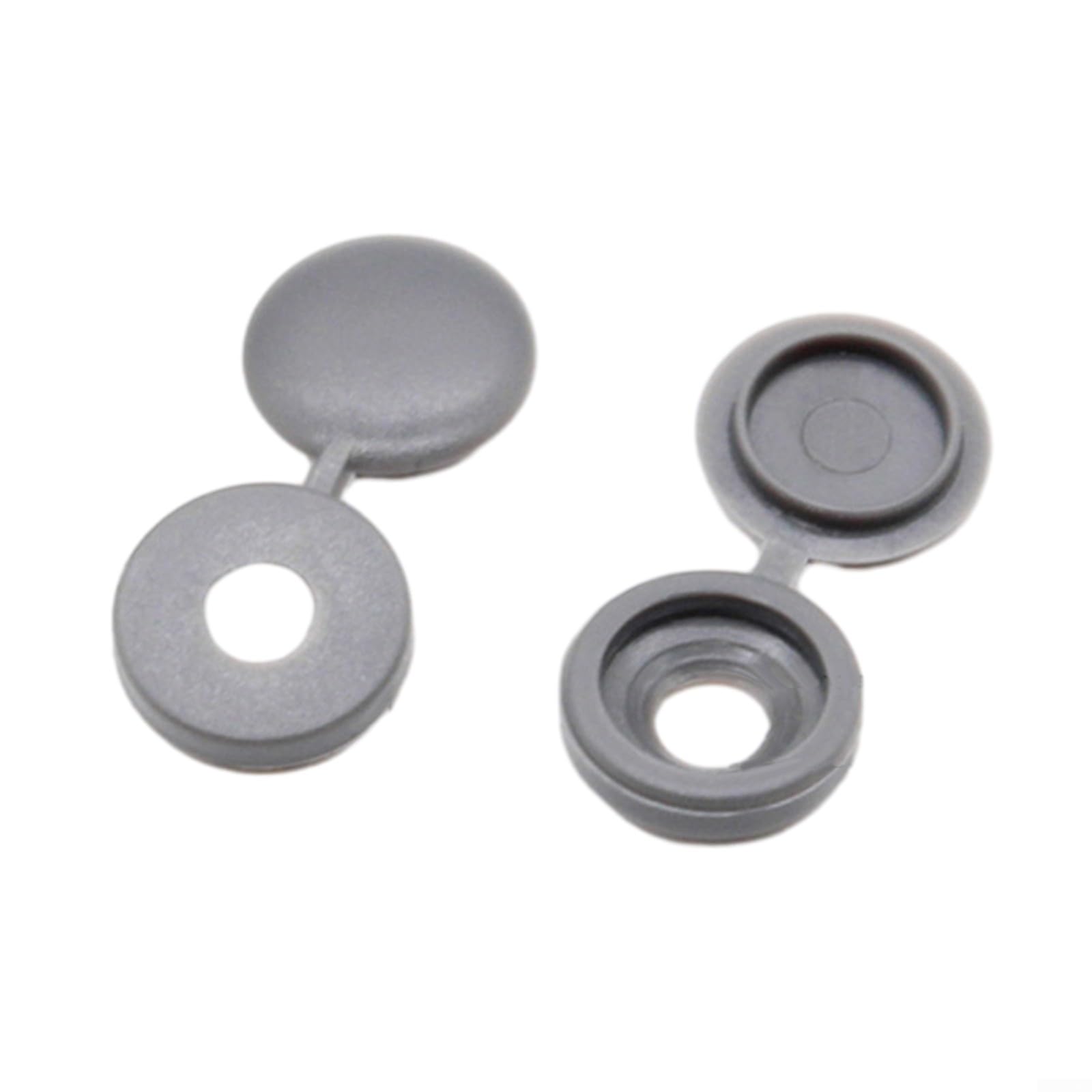 HpLive100pcs Plastic Hinged Plastic Screw Fold Snap Protective Cap Button Nuts, Nut Cover Snap Protective Ideal for Car Furniture 13x5mm(silver gray)
