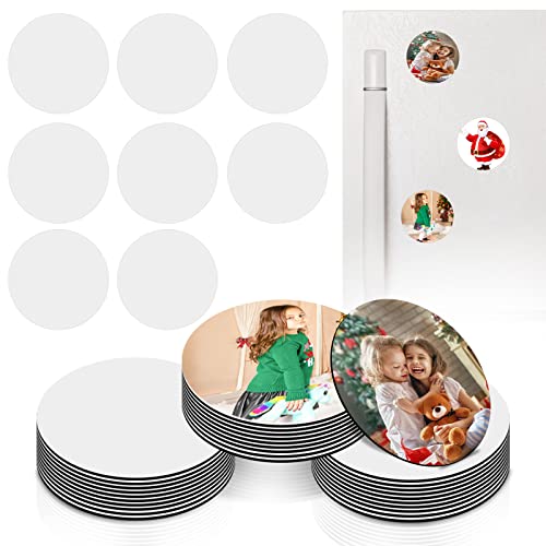 Sublimation Magnet Blanks, 30Pcs Sublimation Blank Refrigerator Magnets - Personalized Fridge Magnet Sublimation Blanks Products For Kitchen Office Decorative, 5.5X5.5 Cm (Round) #TOP3