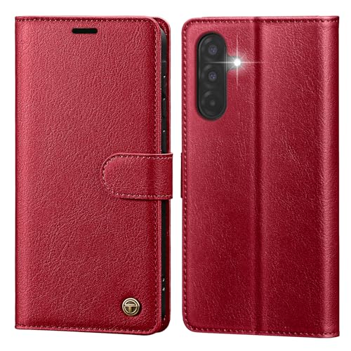 Étui Samsung Galaxy A17 5G rouge clapet avec fente pour carte et blocage RFID