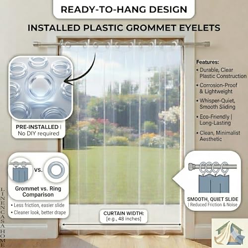 Image of Transparent PVC AC Curtain for Long Door 9 Feet, Pack of 2, Dustproof and Air Blocking Curtain for Home and Office
