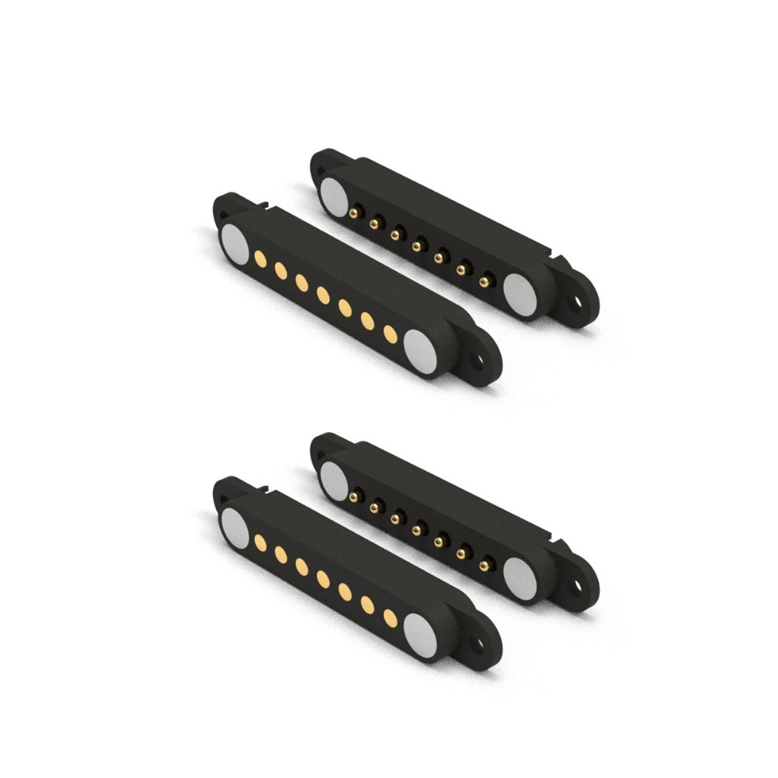 2 Pair Magnetic Pogo Pin Connector with Location Hole, 2/3/4/5/7/8P 2A Pogopin Magnetic Connector Male Female 2.54 MM DC Power Socket DC Power Charge Probe Connector (7P)
