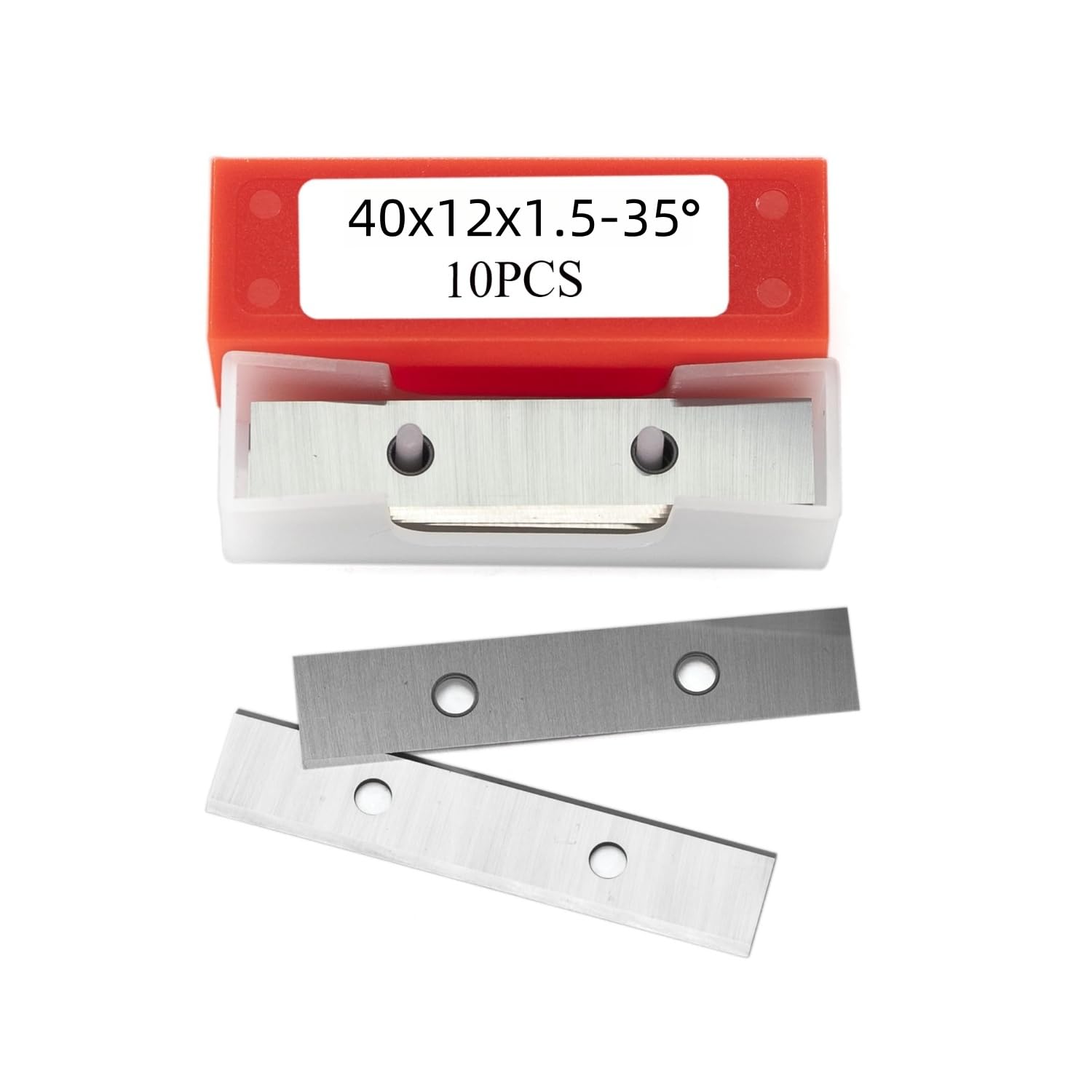 Insertos de carburo de doble filo de 40 x 12 x 1,5 mm, 35°, paquete de 10 cuchillas de repuesto de tungsteno para cabezales de cepilladora helicoidales y raspadores de mano, carpintería, MDF