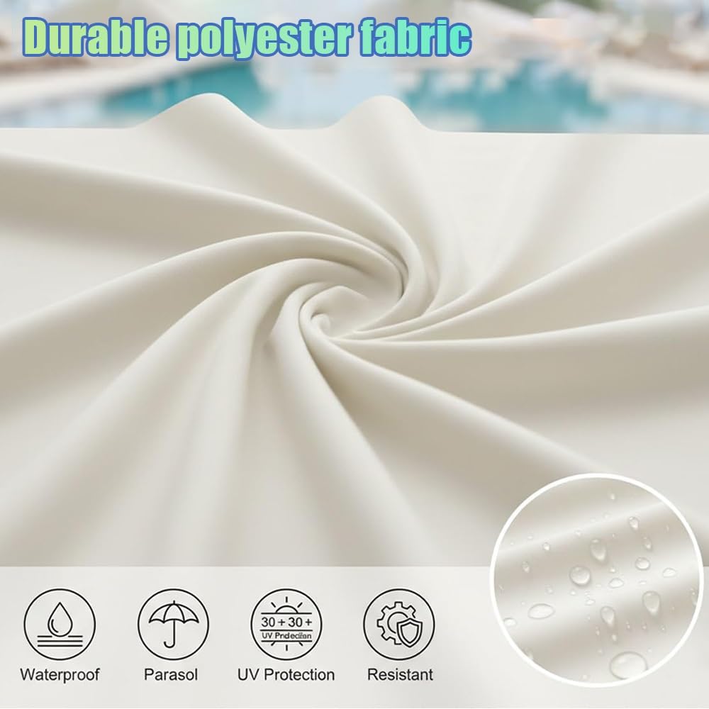 2.5x2.5M 3x3.0M Auvent De Remplacement Pour Parasol Déporté Carré Couverture Supérieure De Parasol Extérieur, Housse De Rechange 8 Baleines Protection UV(Beige,2.5x2.5m/8x8ft)