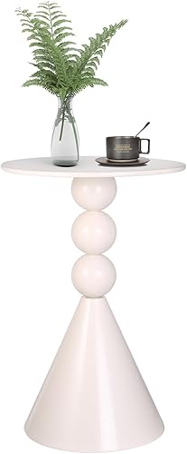 Miniatura 1 de Mesa redonda de Martini de metal, mesa auxiliar de tambor vintage, mesita de noche moderna, mesas de centro para espacio pequeño, sala de estar,