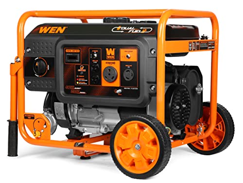 WEN DF430X 4375-Watt Dual Fuel Portable Generator with Wheel Kit and CO Shutdown Sensor, Black - Image 4