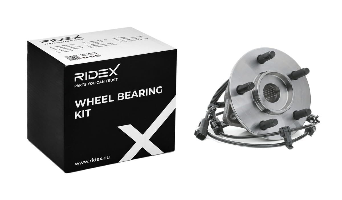 RIDEX 654W0607 Juego de cojinete de rueda Delantero Izquierda Delantero con sensor ABS Rodamiento integrado en buje de rueda con buje de rueda Compatible con JEEP CHEROKEE KJ
